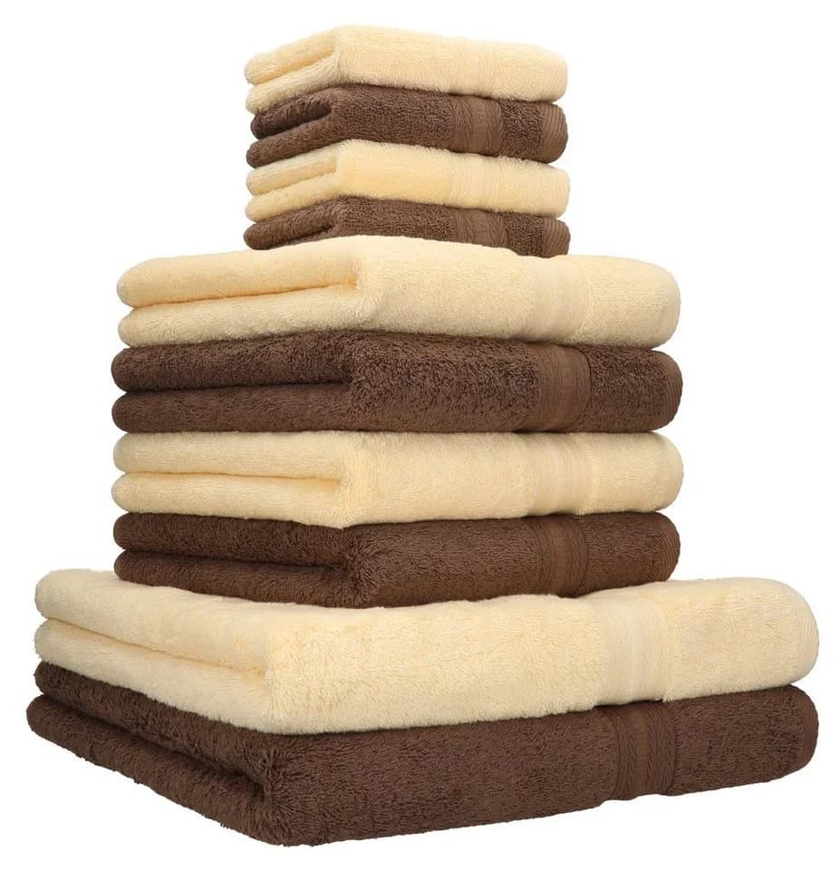 Betz Handtuch-Set 10-tlg. GOLD Beige/Nussbraun 100% Baumwolle - Bild 2