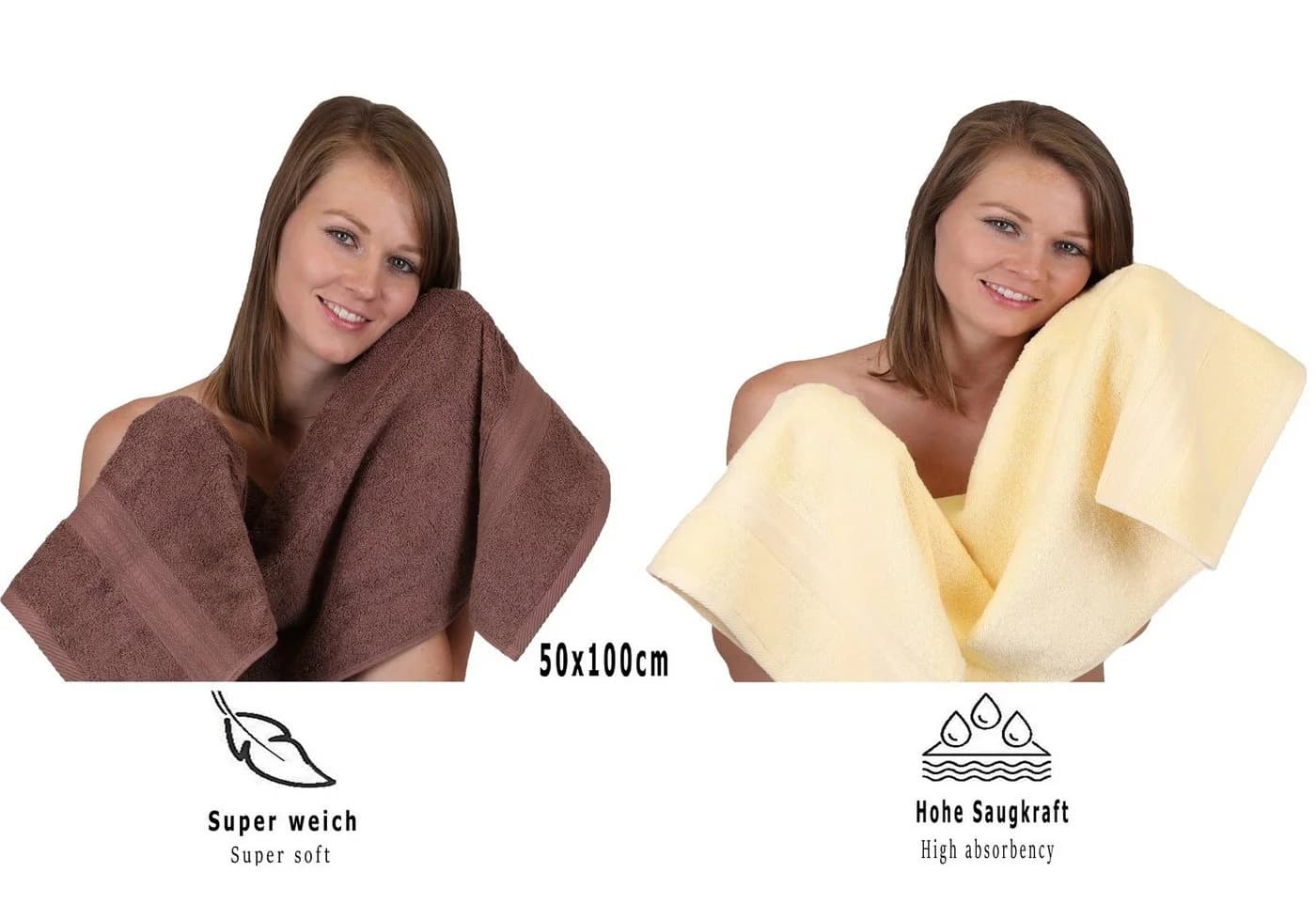 Betz Handtuch-Set 10-tlg. GOLD Beige/Nussbraun 100% Baumwolle - Bild 5