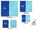 Betz Handtuch-Set 10-tlg. Premium 100% Baumwolle Royalblau & Türkis Bild 1