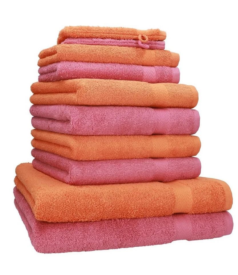Betz Handtuch Set 10-tlg. Premium Orange und Altrosa 100% Baumwolle - Bild 2