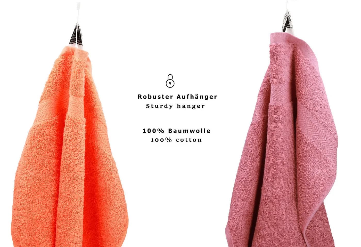 Betz Handtuch Set 10-tlg. Premium Orange und Altrosa 100% Baumwolle - Bild 4