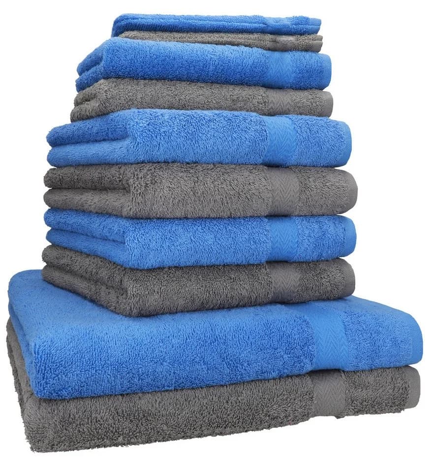 Betz Premium Handtuch-Set 10-teilig hellblau anthrazit - Bild 2
