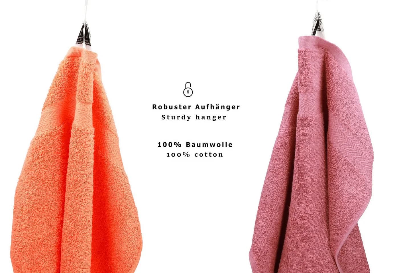 Betz Handtuch Set 10-tlg. CLASSIC Orange/Altrosa Baumwolle - Bild 3