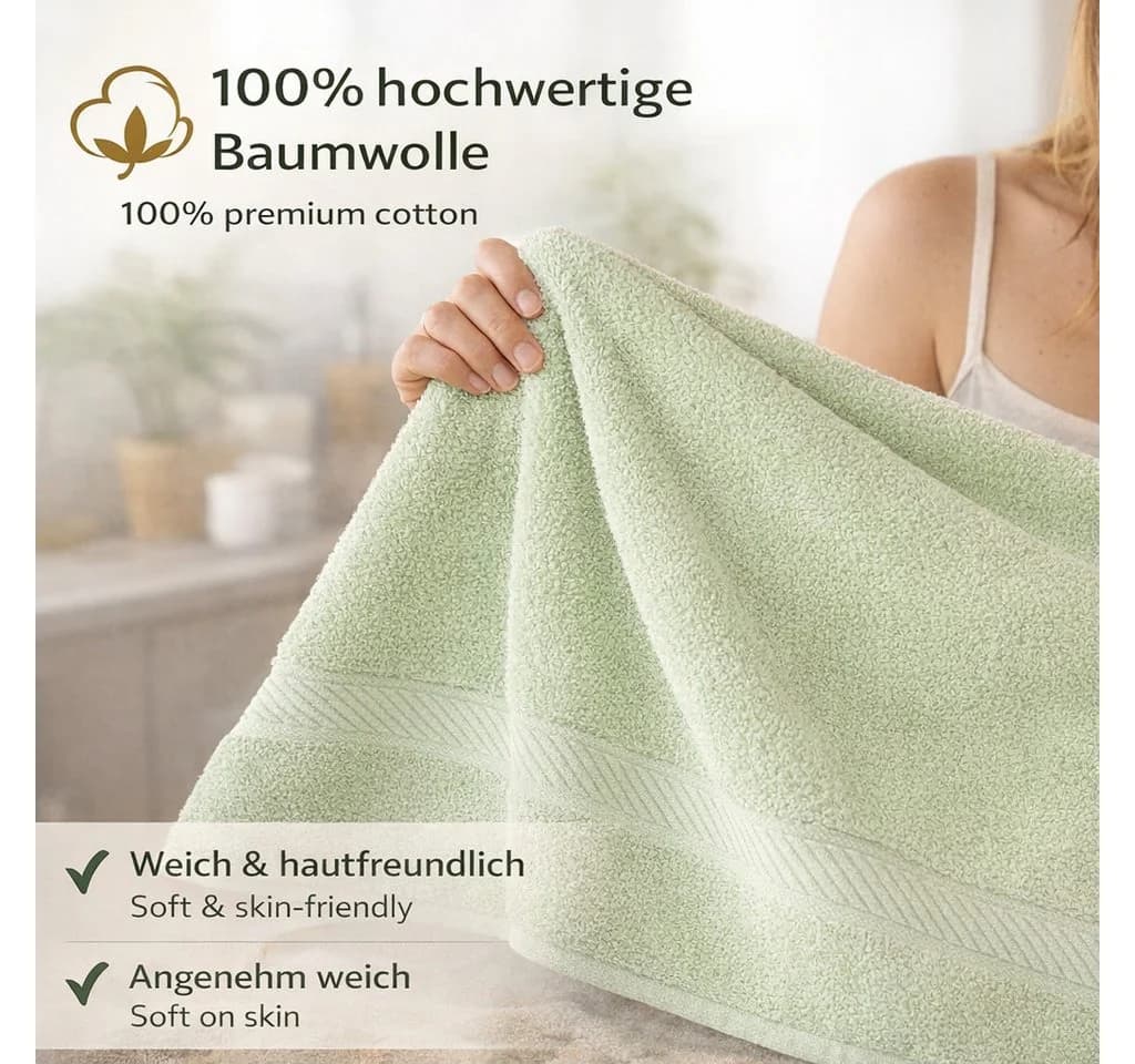 Betz Badetuch Palermo 100x200cm 100% Baumwolle Grün - Bild 5