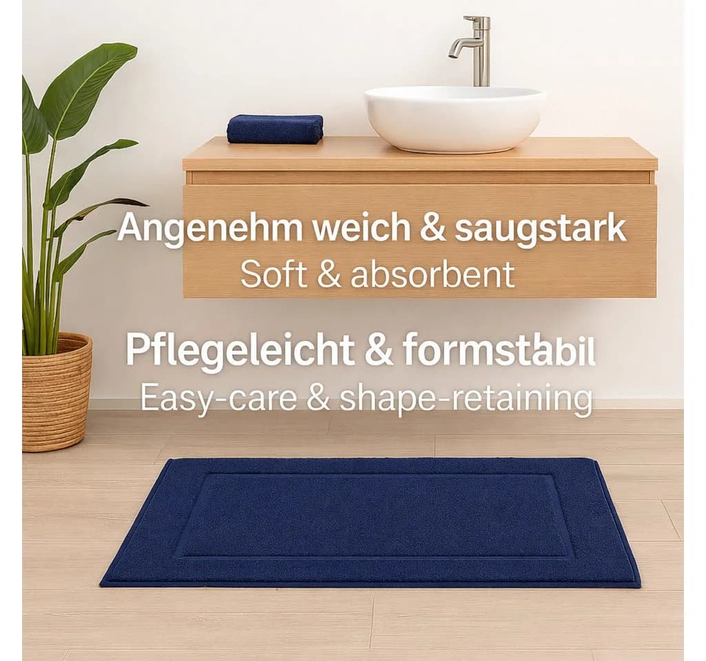 Betz Badematte 2 Stück Premium Badteppich Dunkelblau Baumwolle - Bild 5