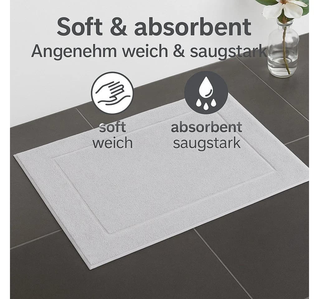 Betz Badematte 2 Stück Premium 100% Baumwolle Silber - Bild 5