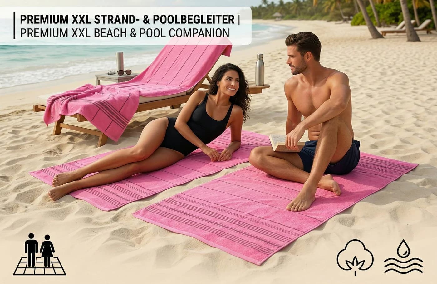 Betz Strandtuch LINES XXL 90x180 cm 100% Baumwolle Bunt - Bild 3