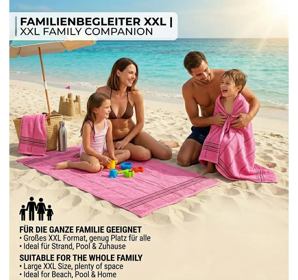 Betz Strandtuch LINES XXL 90x180 cm 100% Baumwolle Bunt - Bild 4