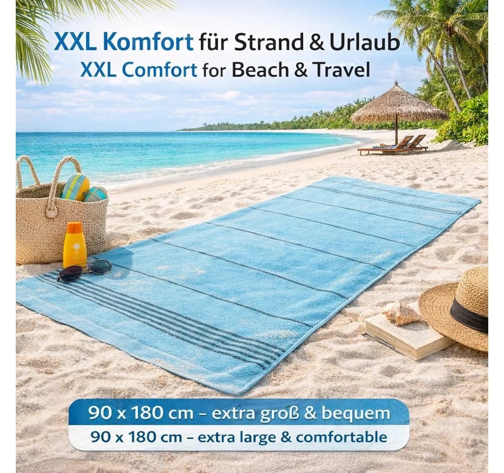 Betz Strandtuch LINES XXL 90x180 cm 100% Baumwolle Bunt