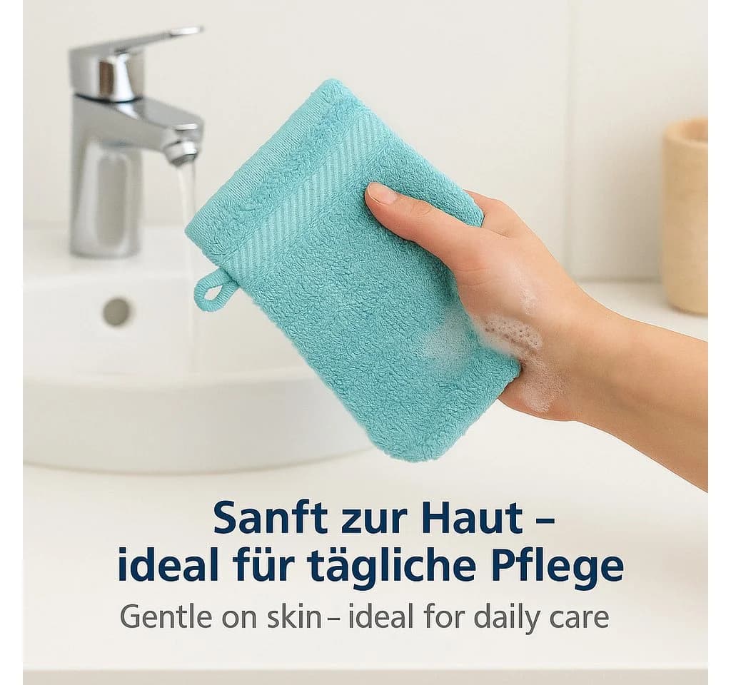 Betz Palermo 10-tlg. Waschhandschuh-Set Anthrazit/Türkis Frottee - Bild 4