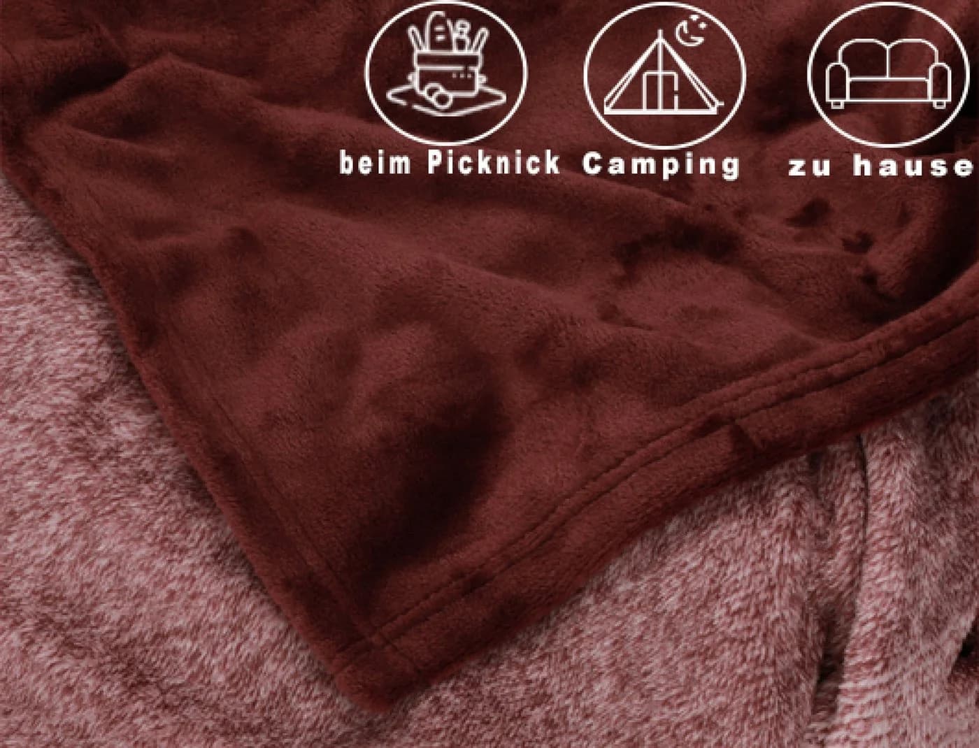 Betz Wohndecke Kuscheldecke Rot XXL 140x190 cm - Bild 3