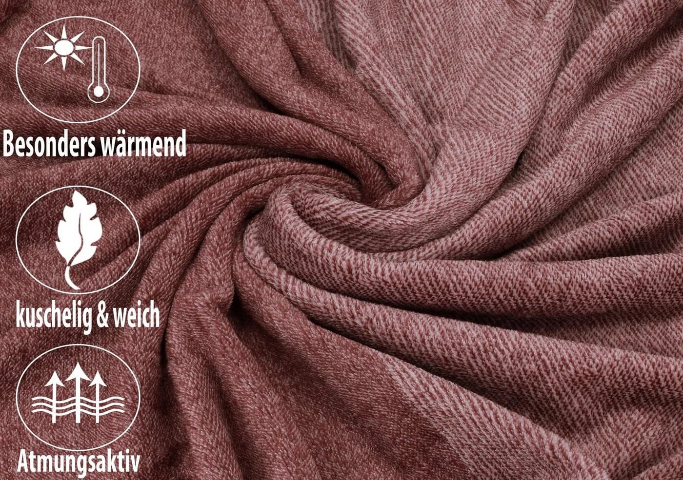 Betz Wohndecke Kuscheldecke Rot XXL 140x190 cm - Bild 4
