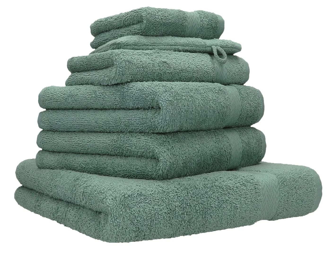 Betz Handtuch Set 6-TLG. Premium 100% Baumwolle tannengrün - Bild 2