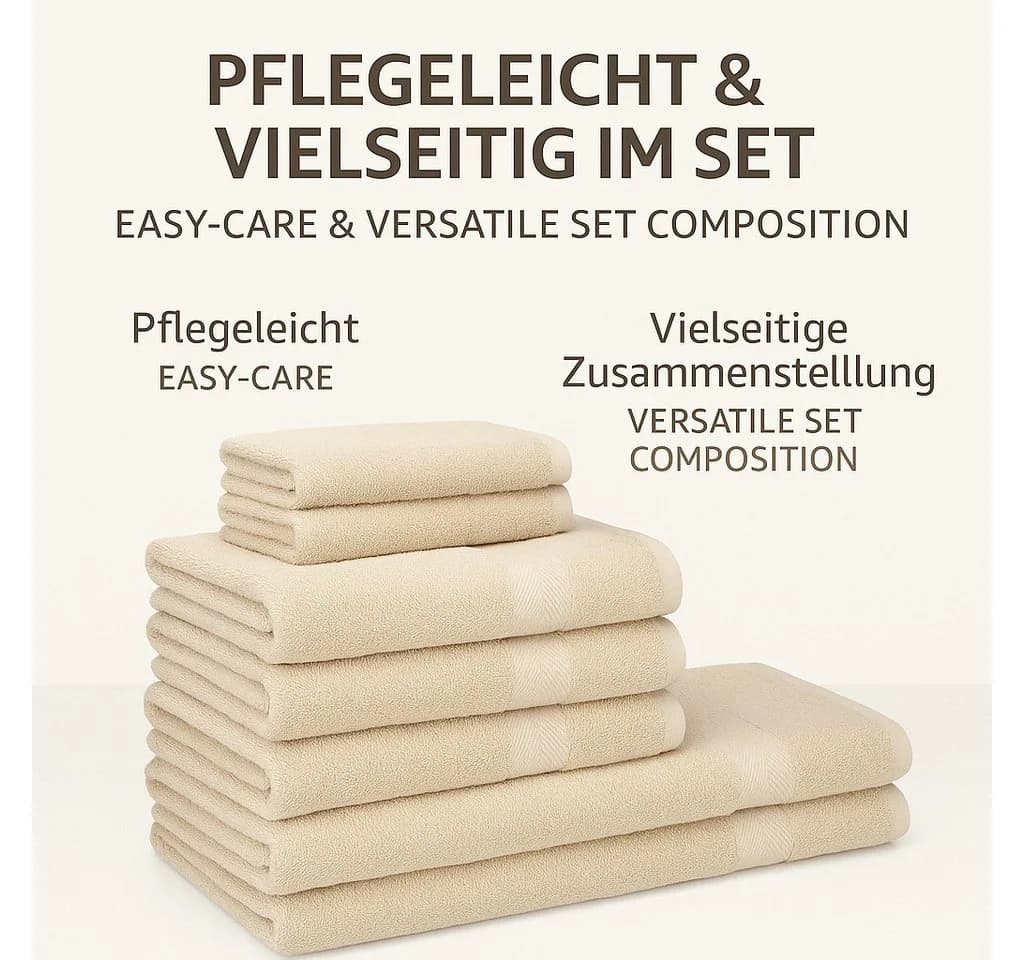 Betz Handtuch-Set Premium 12-tlg. 100% Baumwolle Sand - Bild 3