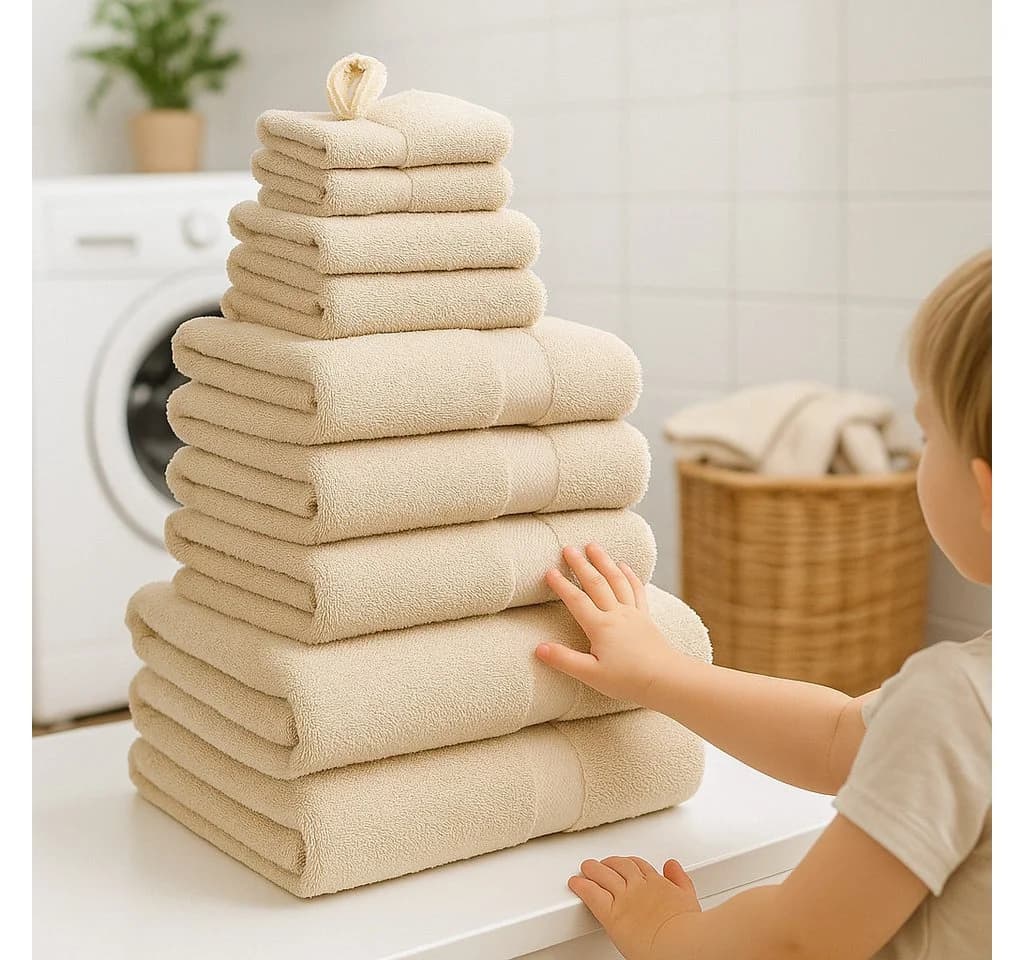 Betz Handtuch-Set Premium 12-tlg. 100% Baumwolle Sand - Bild 5
