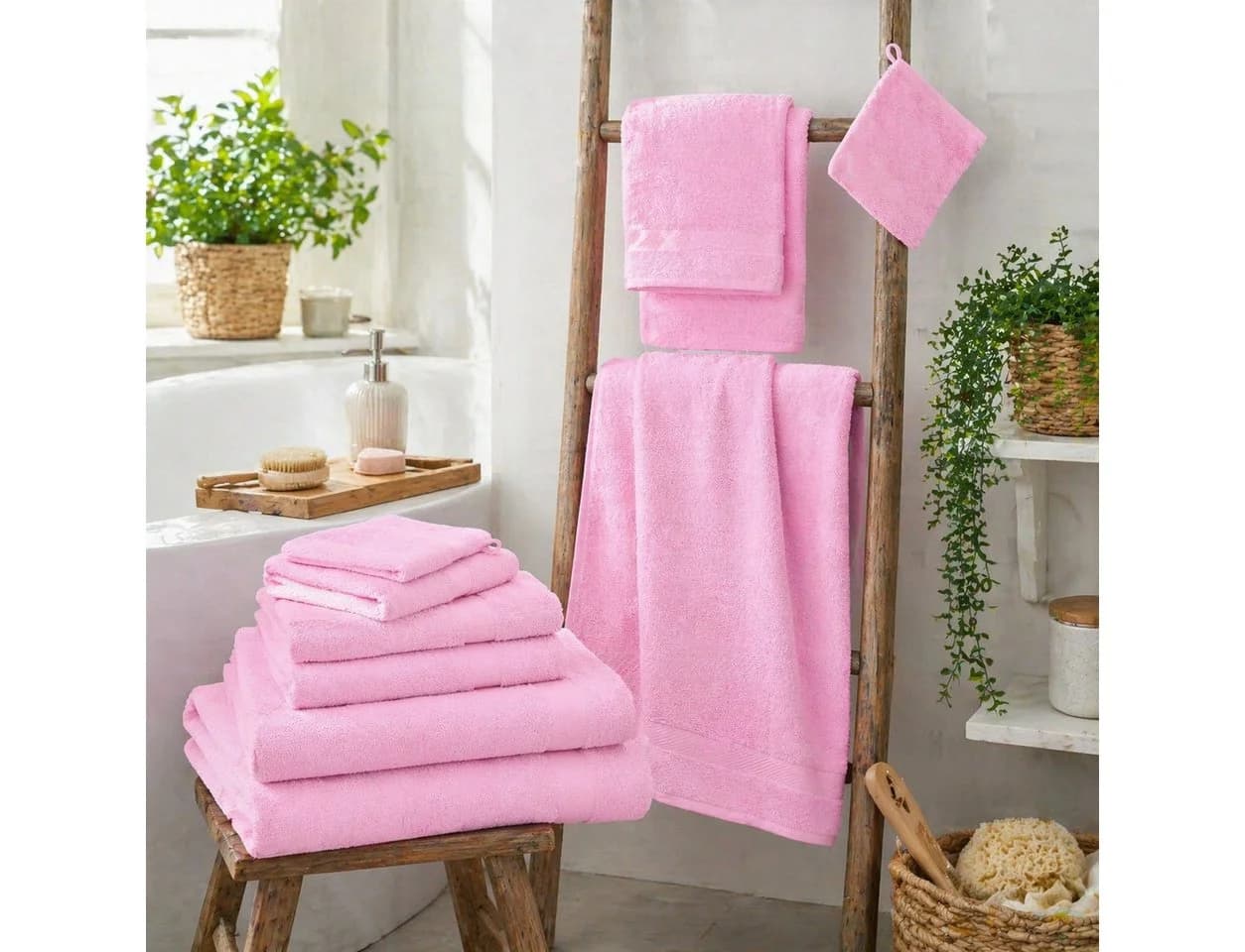 Betz Handtuch-Set Palermo 6-tlg. 100% Baumwolle Rosa