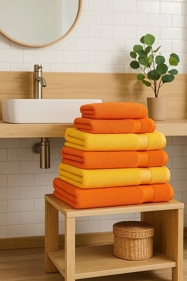 Betz Handtuch-Set 12-tlg. Premium Honiggelb/Blutorange Baumwolle
