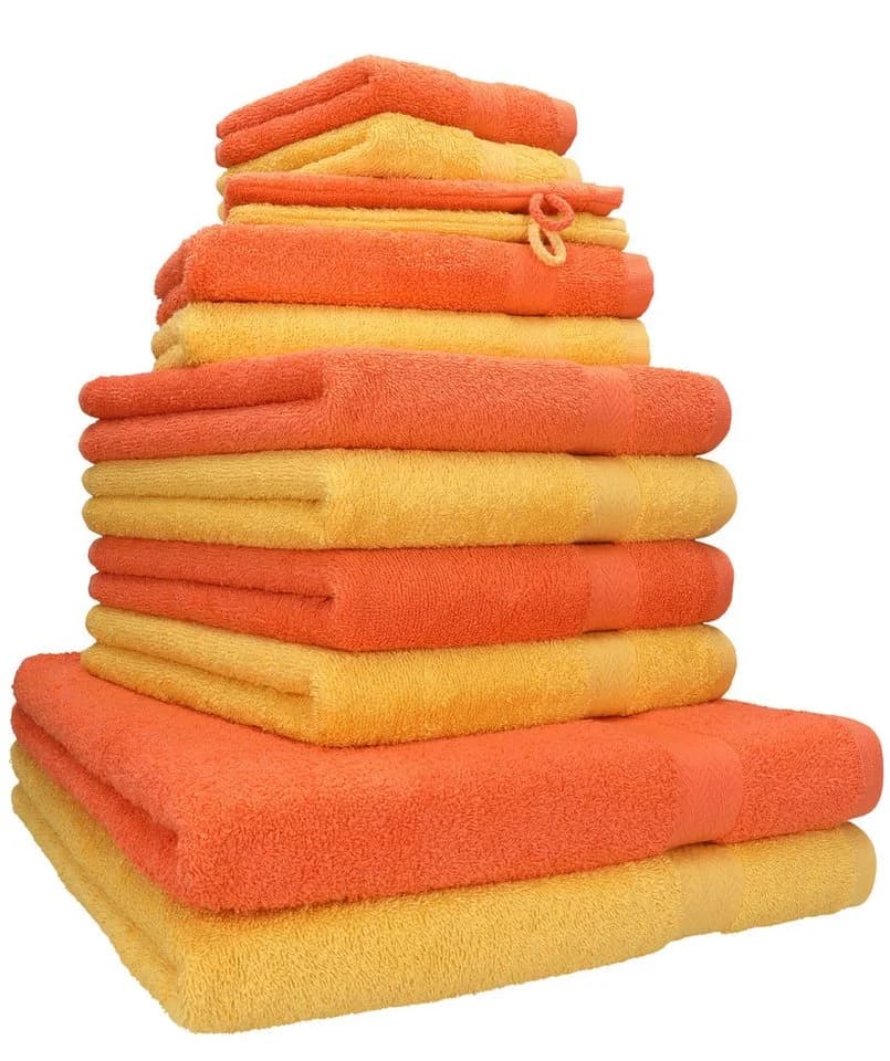 Betz Handtuch-Set 12-tlg. Premium Honiggelb/Blutorange Baumwolle - Bild 2