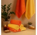 Betz Handtuch-Set 12-tlg. Premium Honiggelb/Blutorange Baumwolle Bild 3
