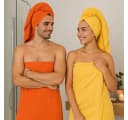 Betz Handtuch-Set 12-tlg. Premium Honiggelb/Blutorange Baumwolle Bild 4