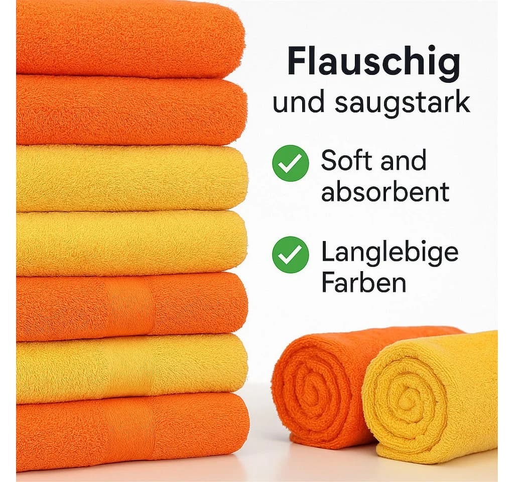 Betz Handtuch-Set 12-tlg. Premium Honiggelb/Blutorange Baumwolle - Bild 5