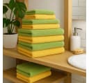 Betz Premium Handtuch-Set 12-tlg. 100% Baumwolle Honiggelb/Avocadogrün Bild 1