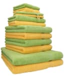 Betz Premium Handtuch-Set 12-tlg. 100% Baumwolle Honiggelb/Avocadogrün Bild 2