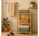 Betz Premium Handtuch-Set 12-tlg. 100% Baumwolle Sand/Tannengrün Bild 4