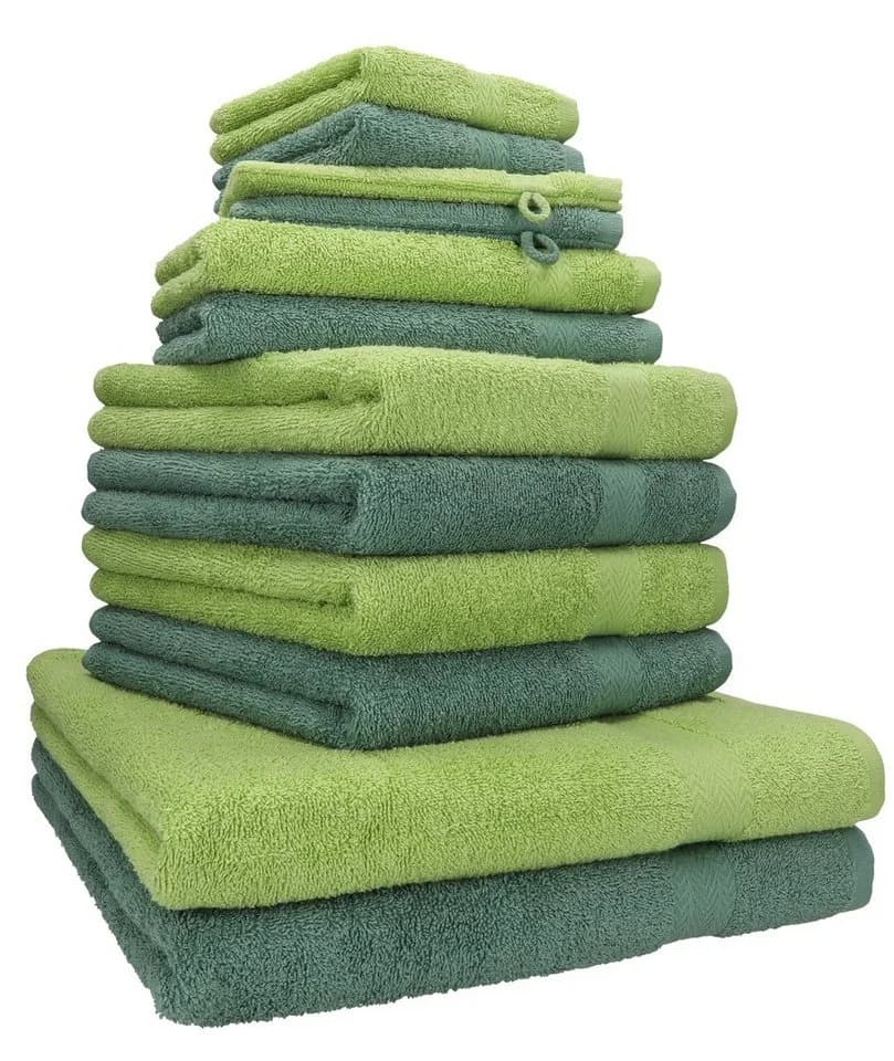 Betz Handtuch Set 12-tlg. Premium 100% Baumwolle Tannengrün/Avocadogrün - Bild 2