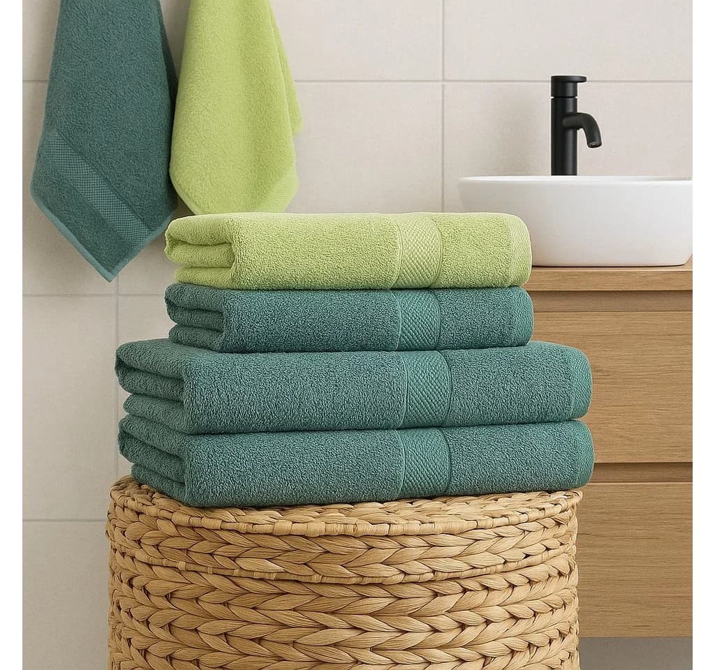 Betz Handtuch Set 12-tlg. Premium 100% Baumwolle Tannengrün/Avocadogrün - Bild 4