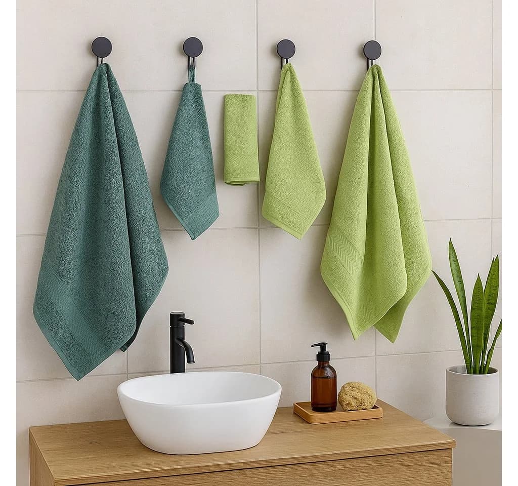 Betz Handtuch Set 12-tlg. Premium 100% Baumwolle Tannengrün/Avocadogrün - Bild 5