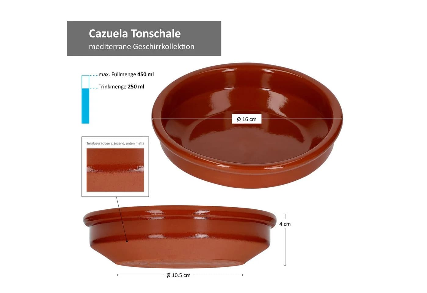MamboCat Tapas-Schale 12er Set Glasierte Tonschale Bruno Cazuela - Bild 5