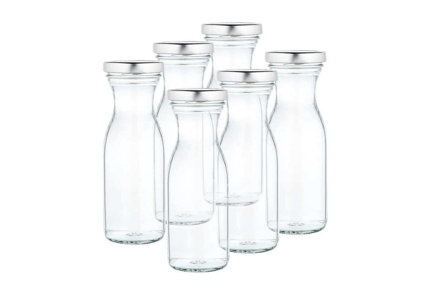 MamboCat Vorratsglas 6er Set Weithals 250ml mit Silber-Deckel