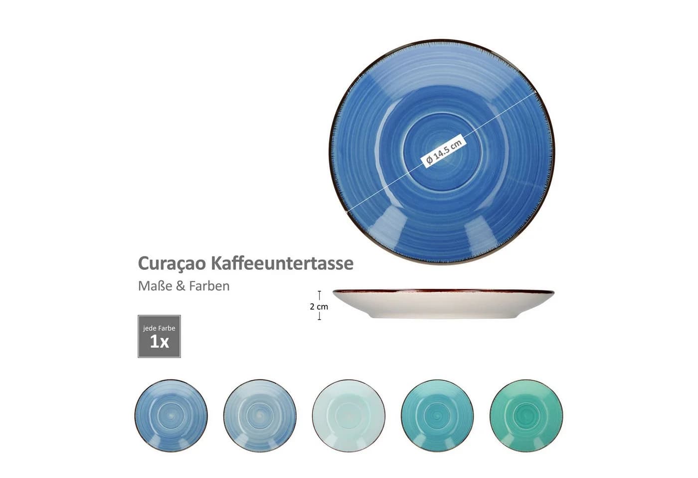 MamboCat Kaffeeservice 18tlg. Blue Curacao Steingut Blau/Grün - Bild 4