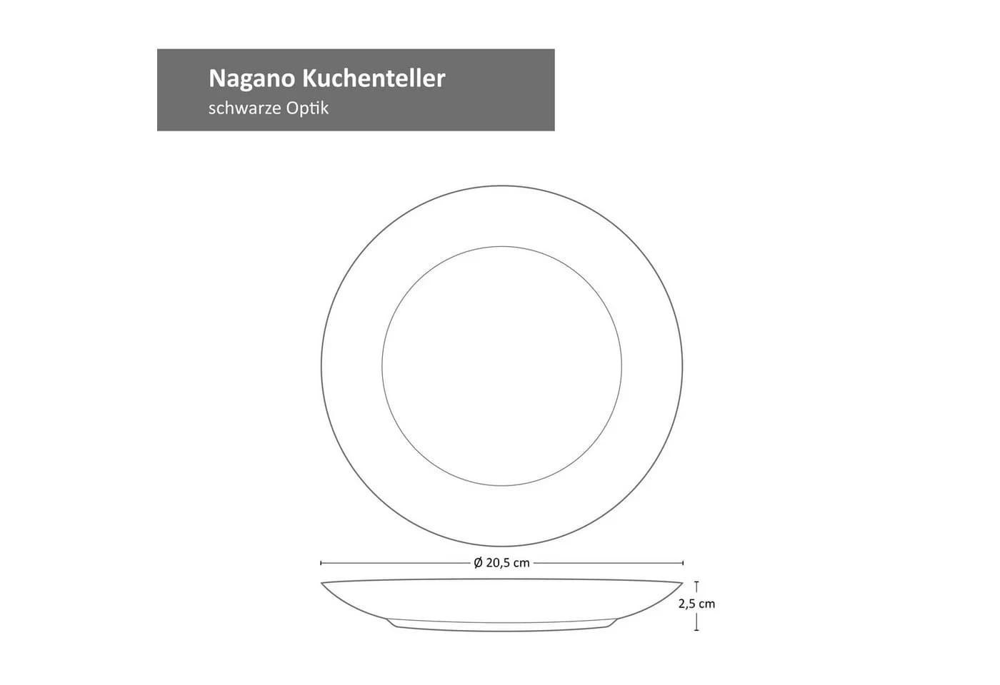 MamboCat Frühstücksteller 6er Set Nagano Schwarz Steingut - Bild 5