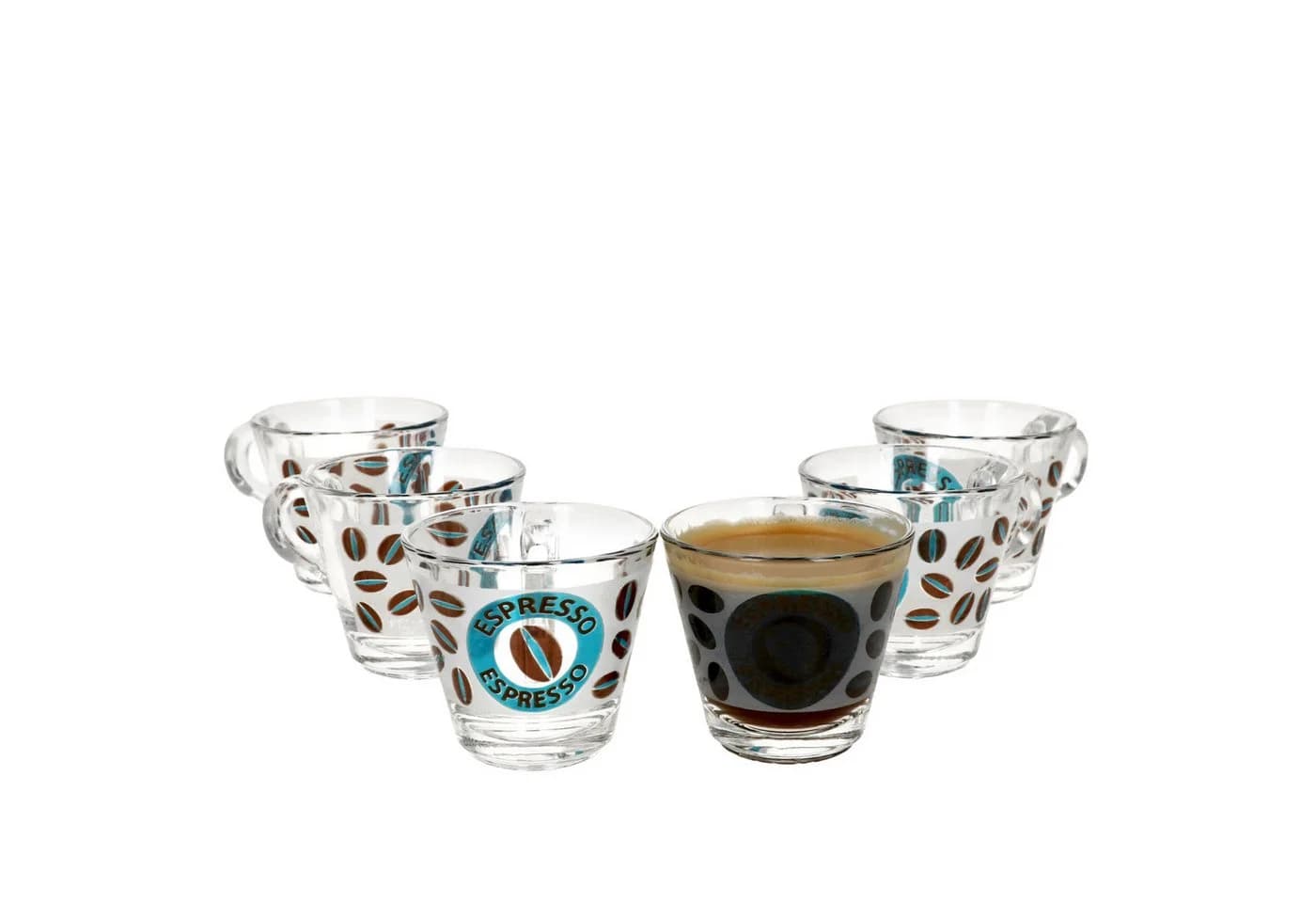 Ritzenhoff & Breker Espressotasse 6er Set CREMONA Blau Glas mit Henkel
