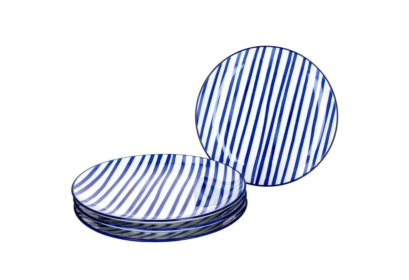 Ritzenhoff & Breker Frühstücksteller 4er Set Streifen Seaside Blau/Weiß