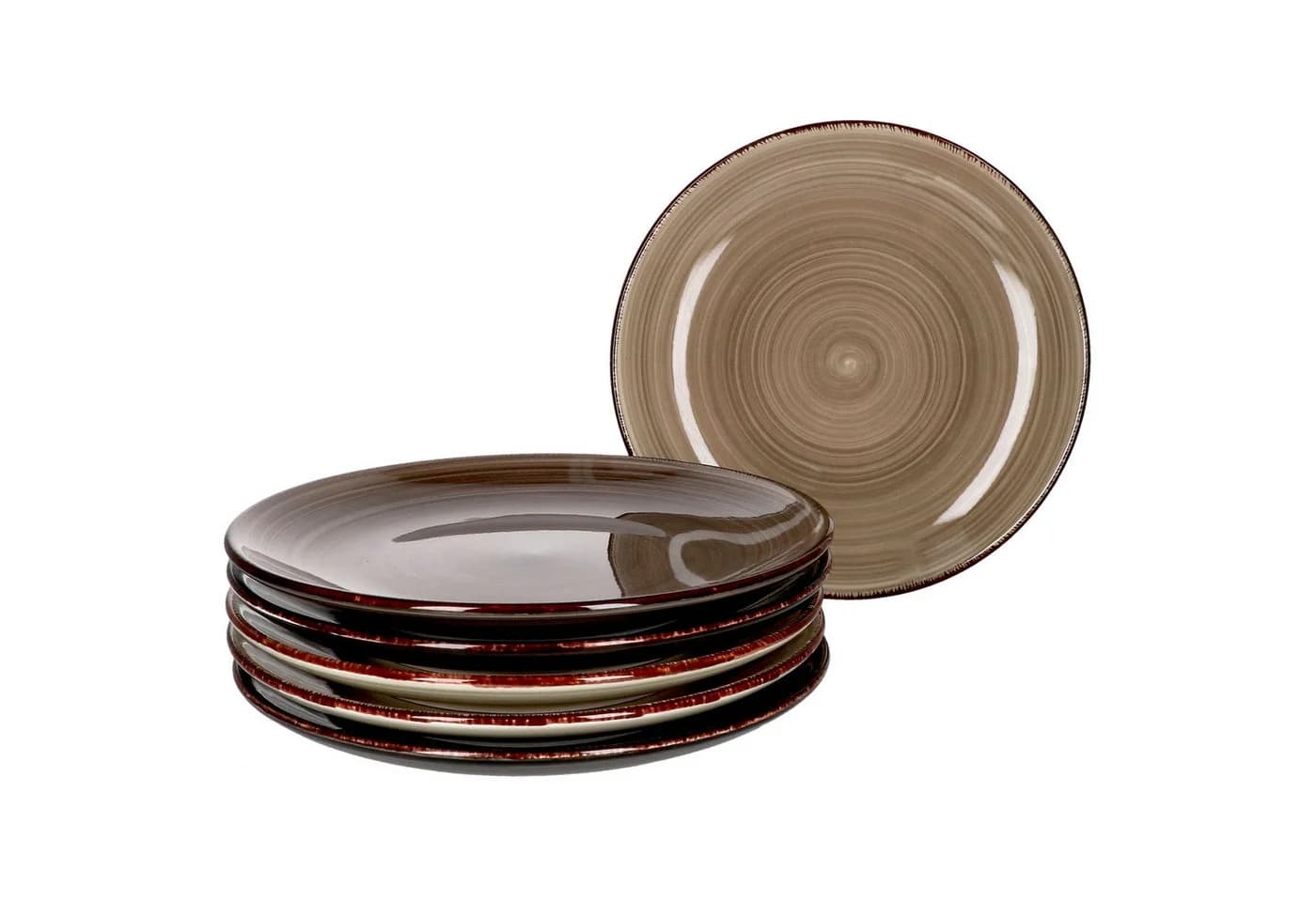 MamboCat Frühstücksteller 6er Set Grey 19,5cm Steingut