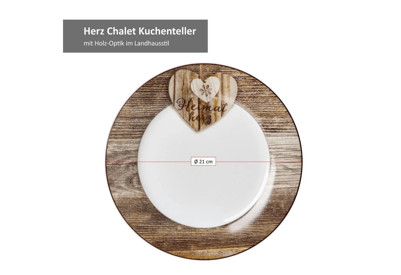 Ritzenhoff & Breker Frühstücksteller 4er Set Herz Chalet Porzellan - Bild 4