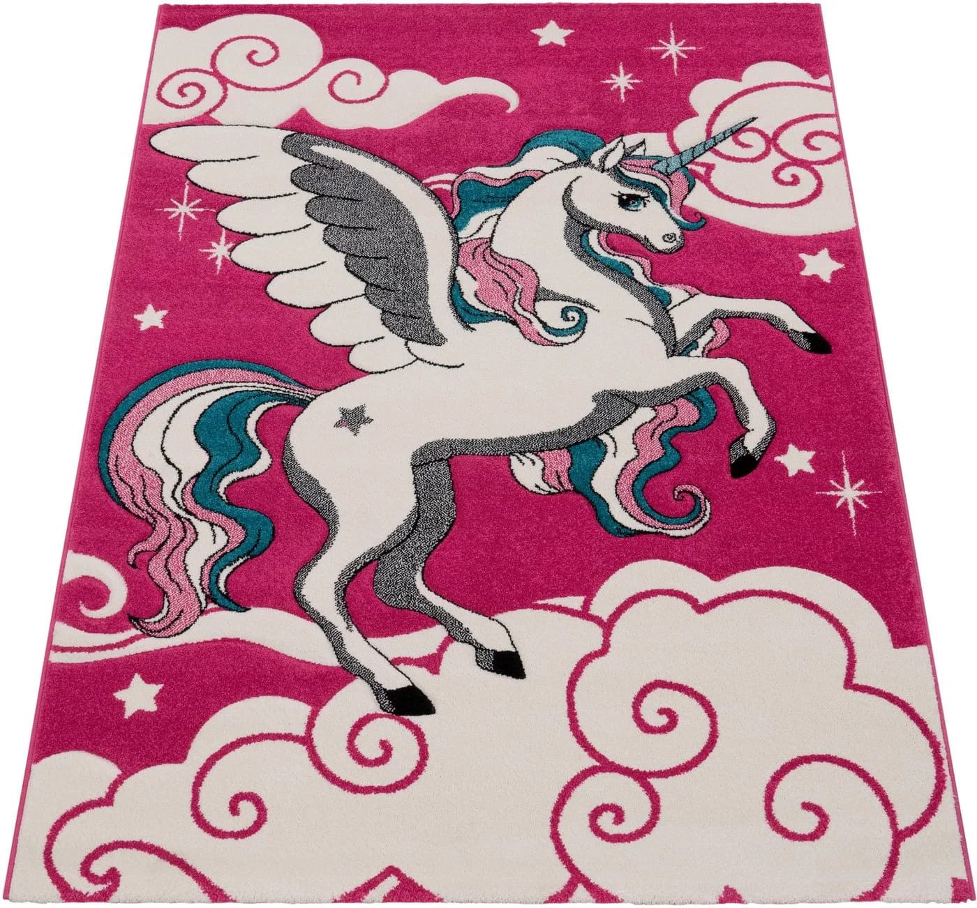 PACO HOME Kinderteppich Diamond 640 Pink 3D-Einhorn - Bild 2
