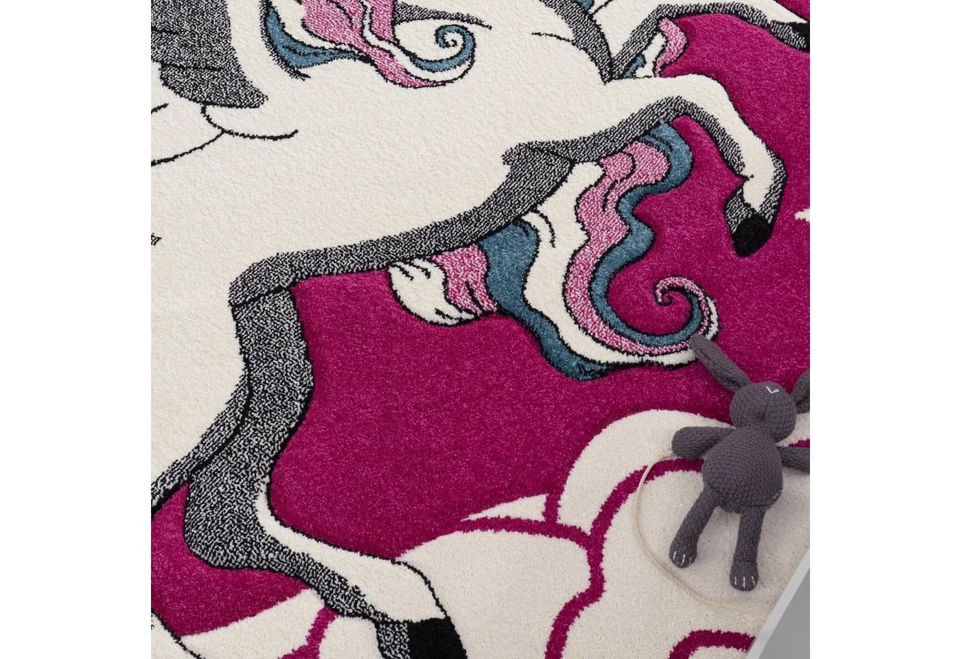 PACO HOME Kinderteppich Diamond 640 Pink 3D-Einhorn - Bild 5