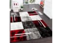 Paco Home Teppich Diamond 663 Rot Grau Karo Kurzflor Bild 2