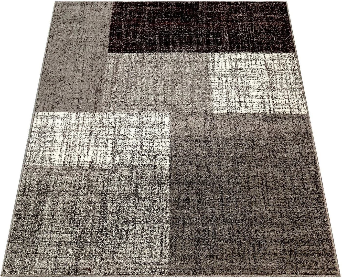 PACO HOME Teppich Mondial 105 Grau Modernes Karo Kurzflor - Bild 1