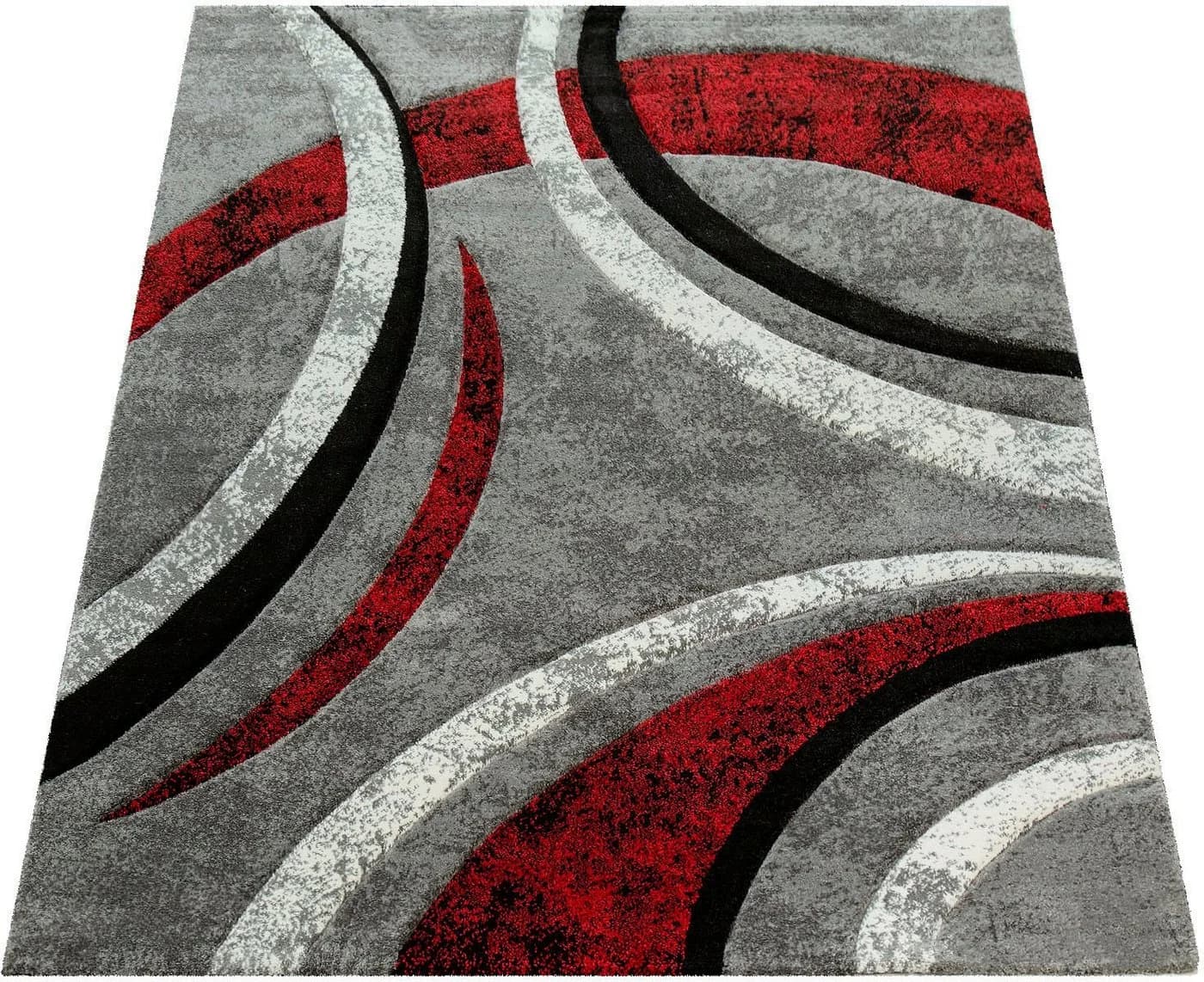 Paco Home Teppich Brillance 758 Rot Grau Modernes Design