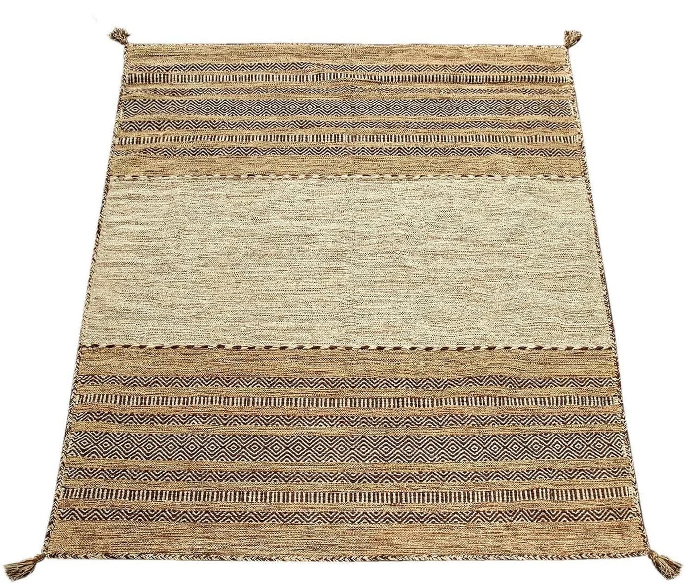 PACO HOME Kilim 217 Teppich beige handgewebt Wendeteppich - Bild 2
