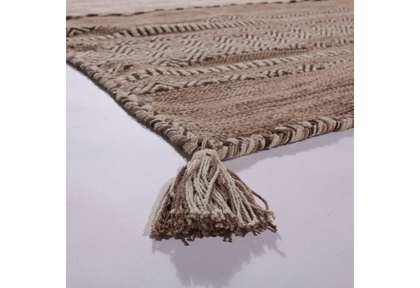 PACO HOME Kilim 217 Teppich beige handgewebt Wendeteppich - Bild 4