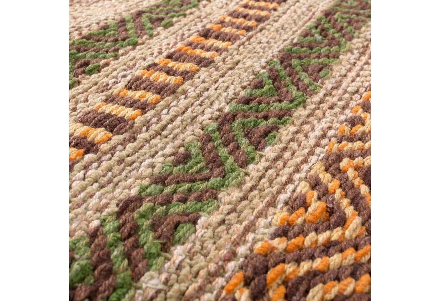 Paco Home Teppich Kilim 217 Grün Gestreift Handgewebt