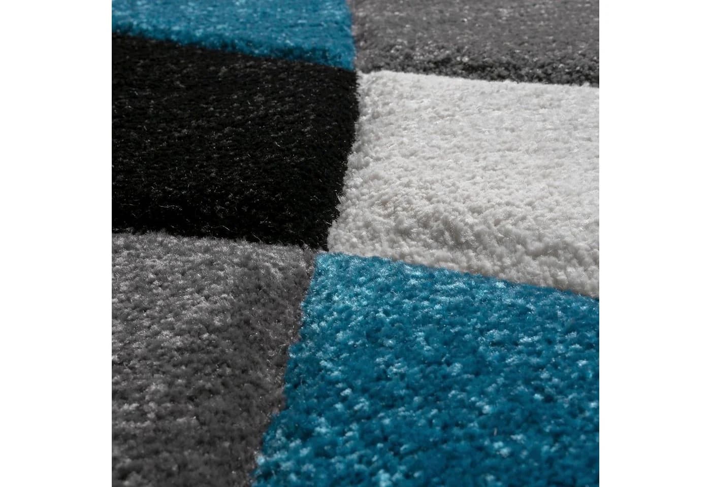 PACO HOME Teppich Diamond 664 Türkis Blau 3D-Design Kurzflor - Bild 4
