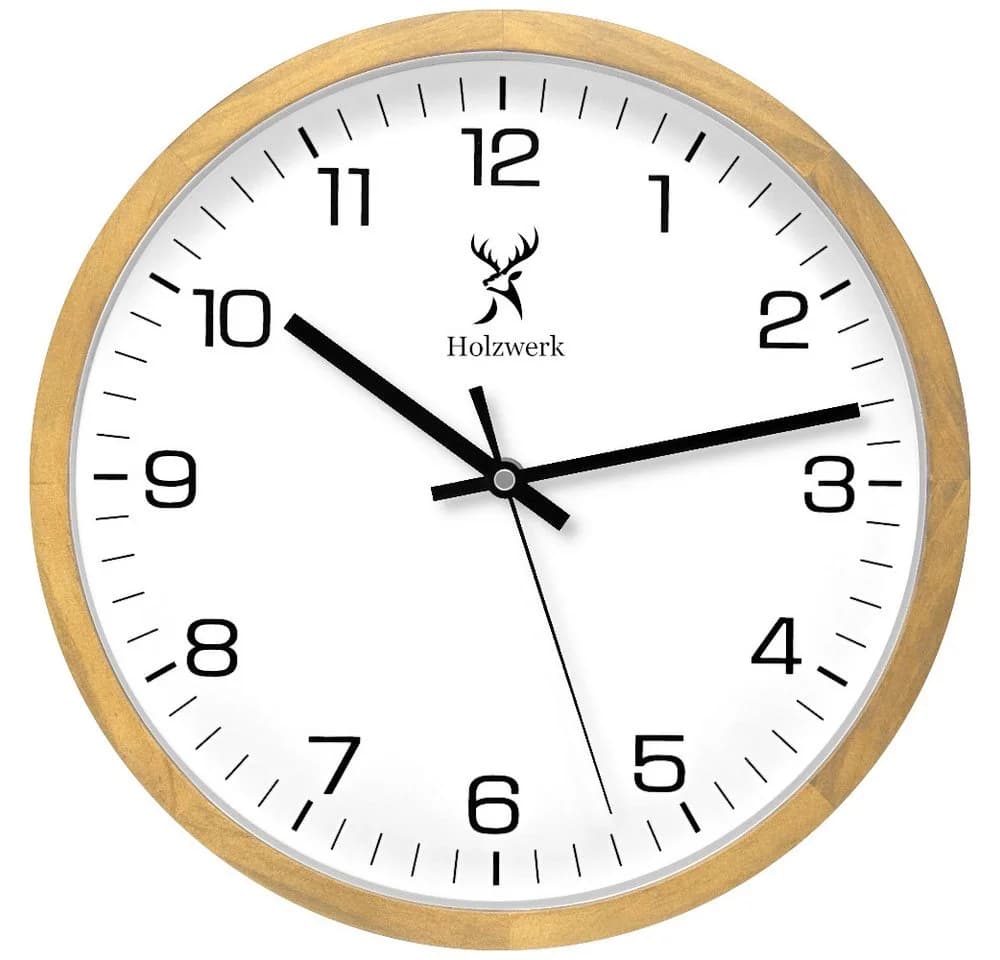 Holzwerk Wanduhr Designer Loft Holz Quarz Wand Uhr 30 cm - Bild 2