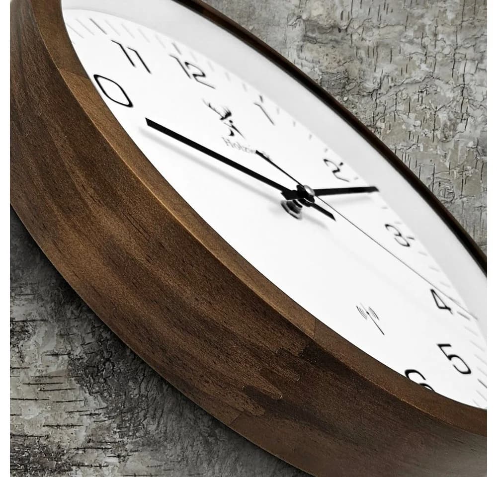 Holzwerk Funkwanduhr Loft Design Braun Beige Weiß 30cm - Bild 4